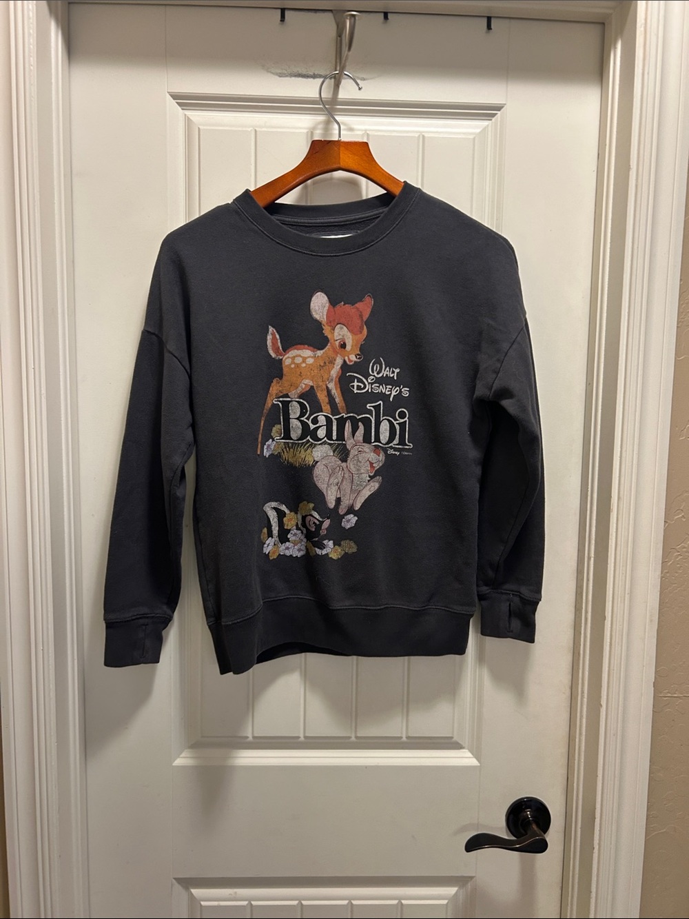 Abercrombie &Fitch 13/14 Disney Charcoal Bambi Crewneck Sweatshirt